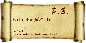 Pala Benjámin névjegykártya