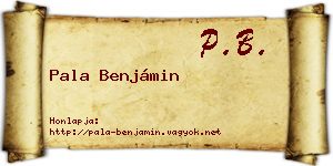 Pala Benjámin névjegykártya